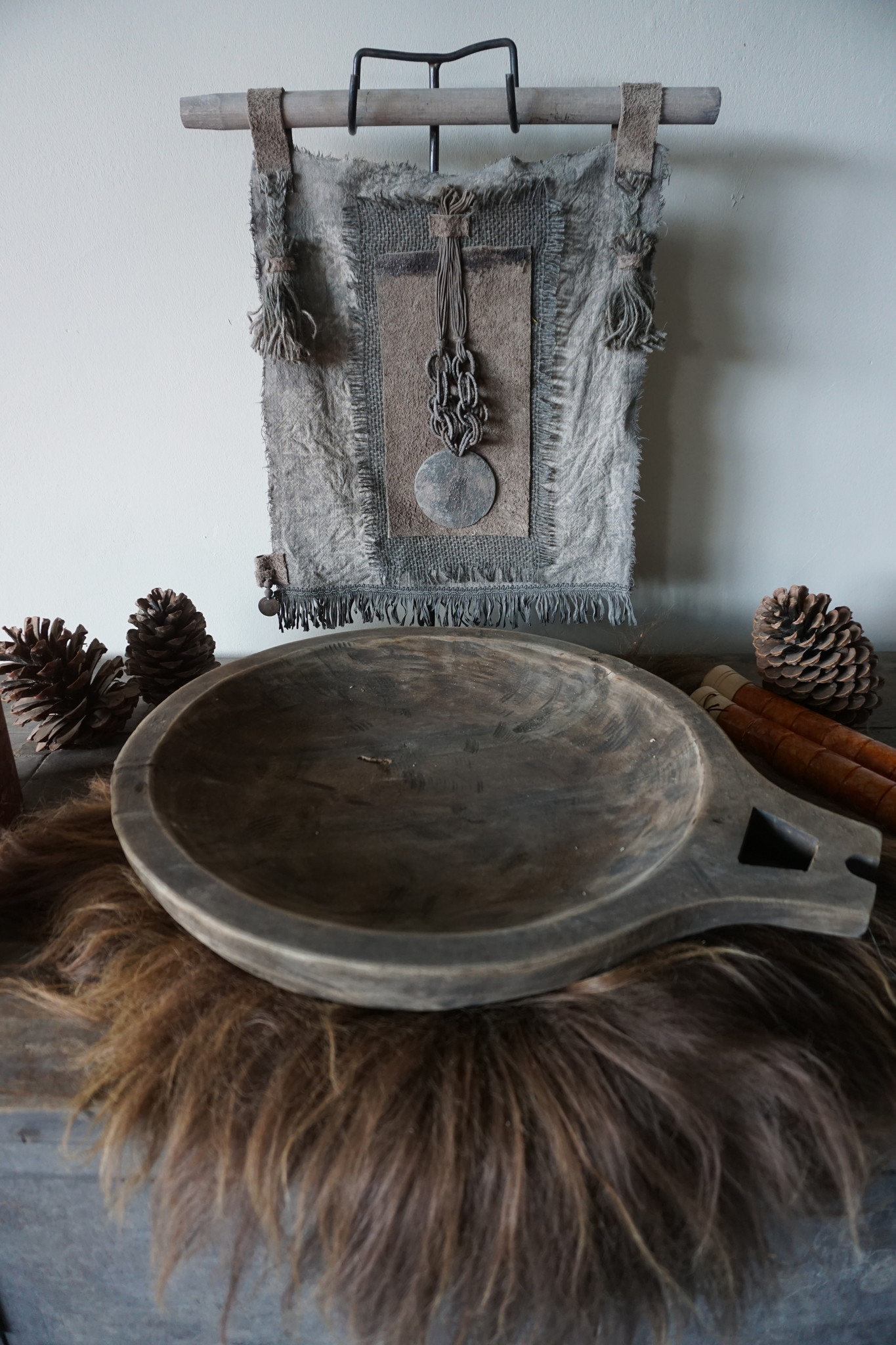Aura Peeperkorn Amuseschaal Hout Met Handvat L47xD39xH7 cm