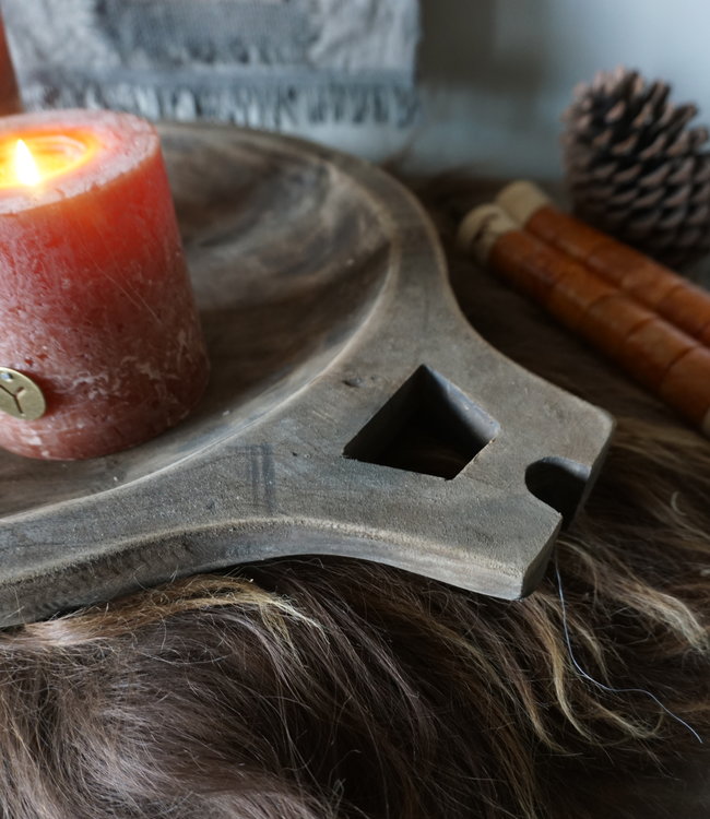 Aura Peeperkorn Amuseschaal Hout Met Handvat L47xD39xH7 cm