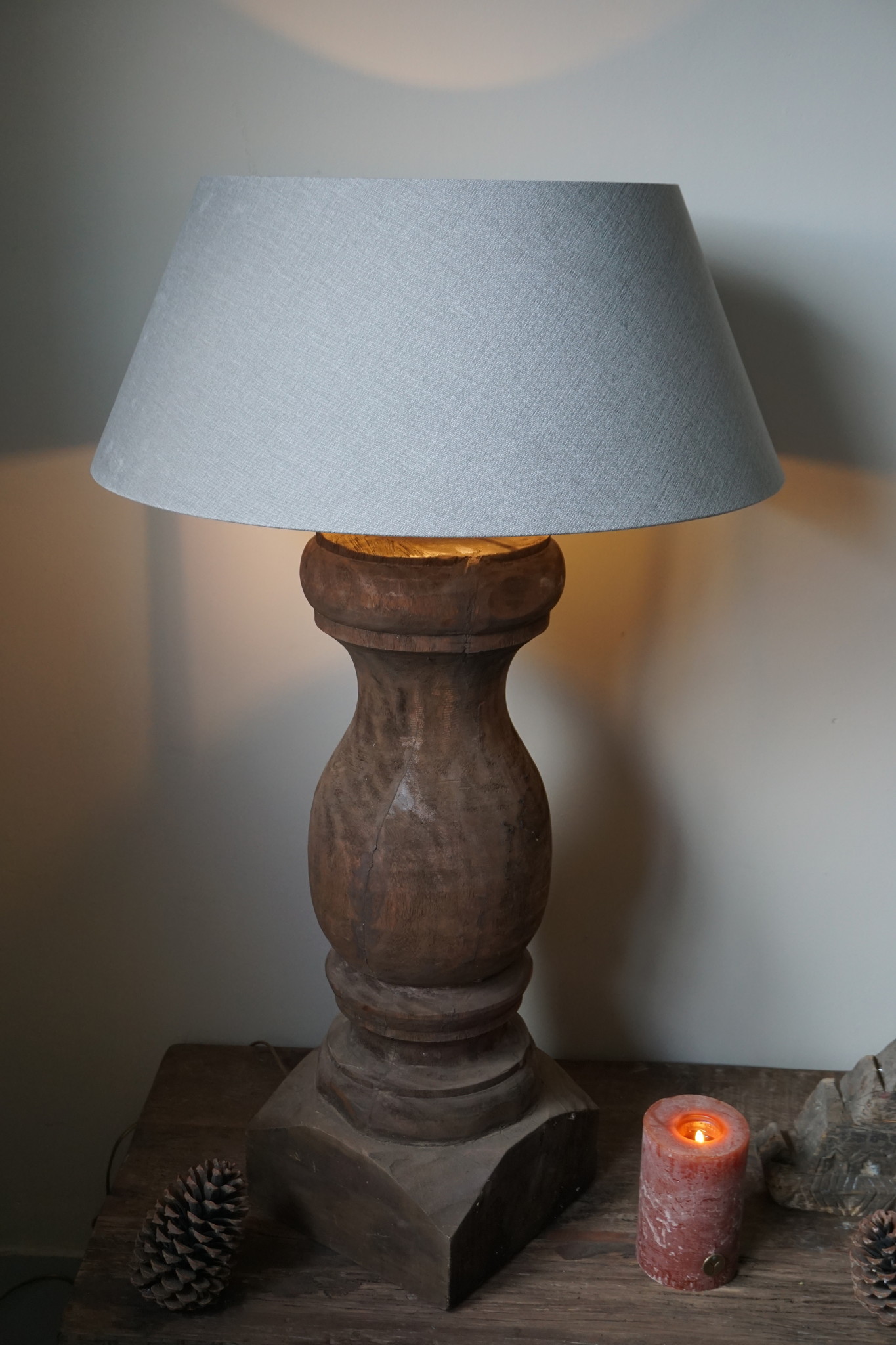 Aura Peeperkorn Lampenvoet Oud Hout L70 x D26 cm - Excl Kap.