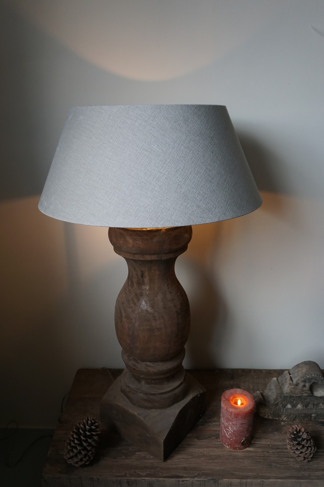 Aura Peeperkorn Lampenvoet Oud Hout L70 x D26 cm - Excl Kap.