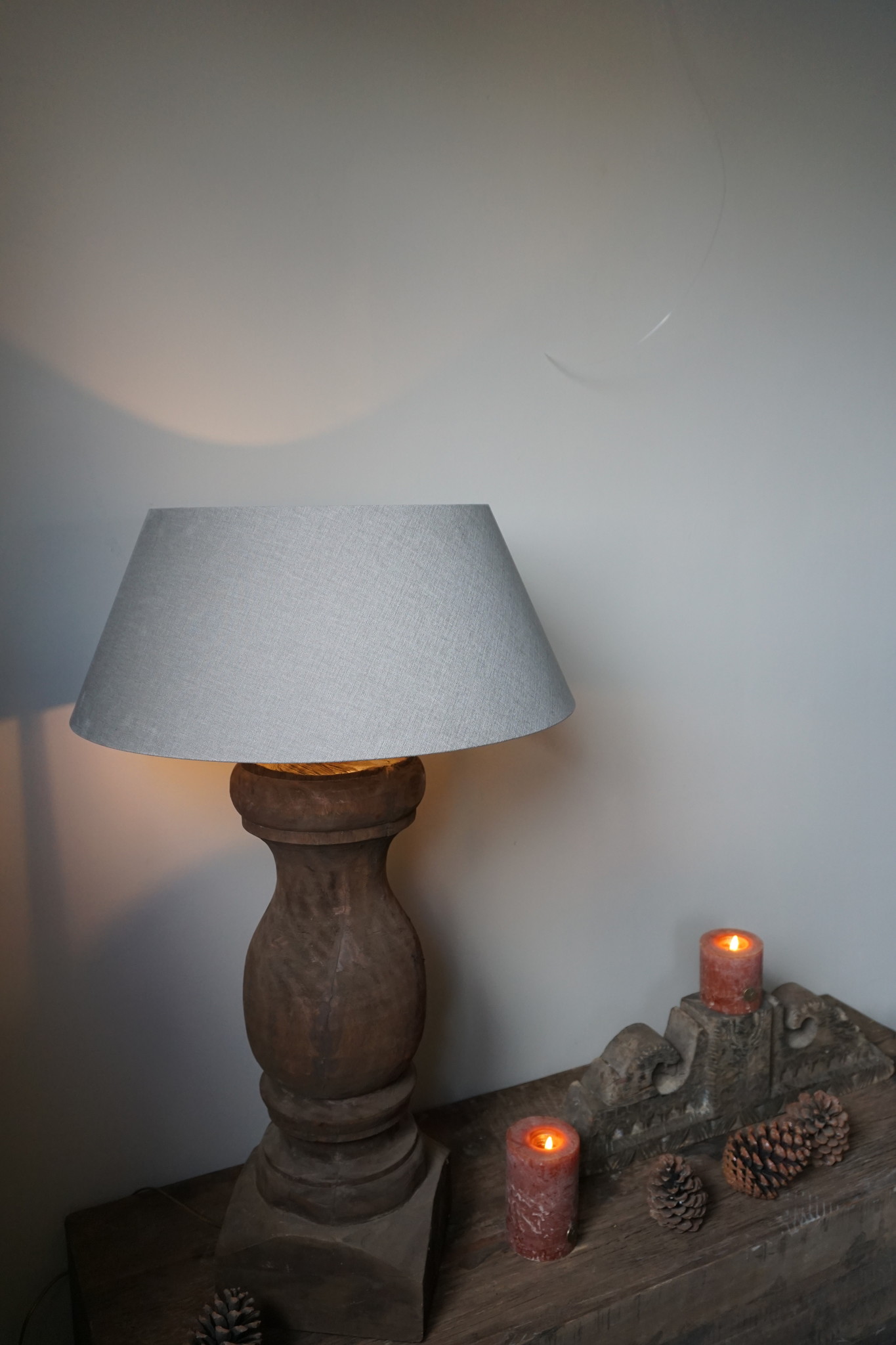 Aura Peeperkorn Lampenvoet Oud Hout L70 x D26 cm - Excl Kap.