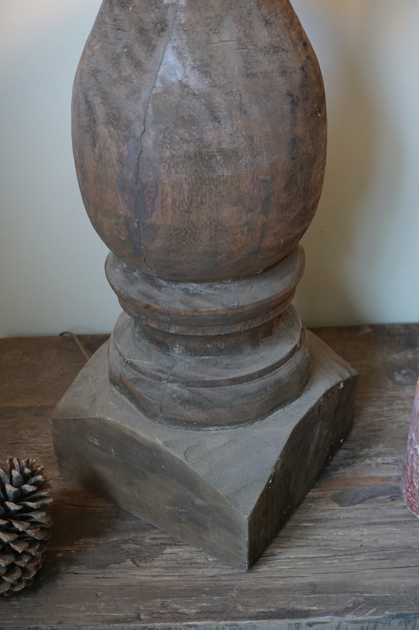 Aura Peeperkorn Lampenvoet Oud Hout L70 x D26 cm - Excl Kap.