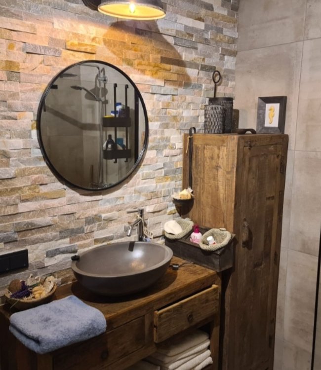 Rene Houtman Landelijk Badkamermeubel Oud Hout 100 cm