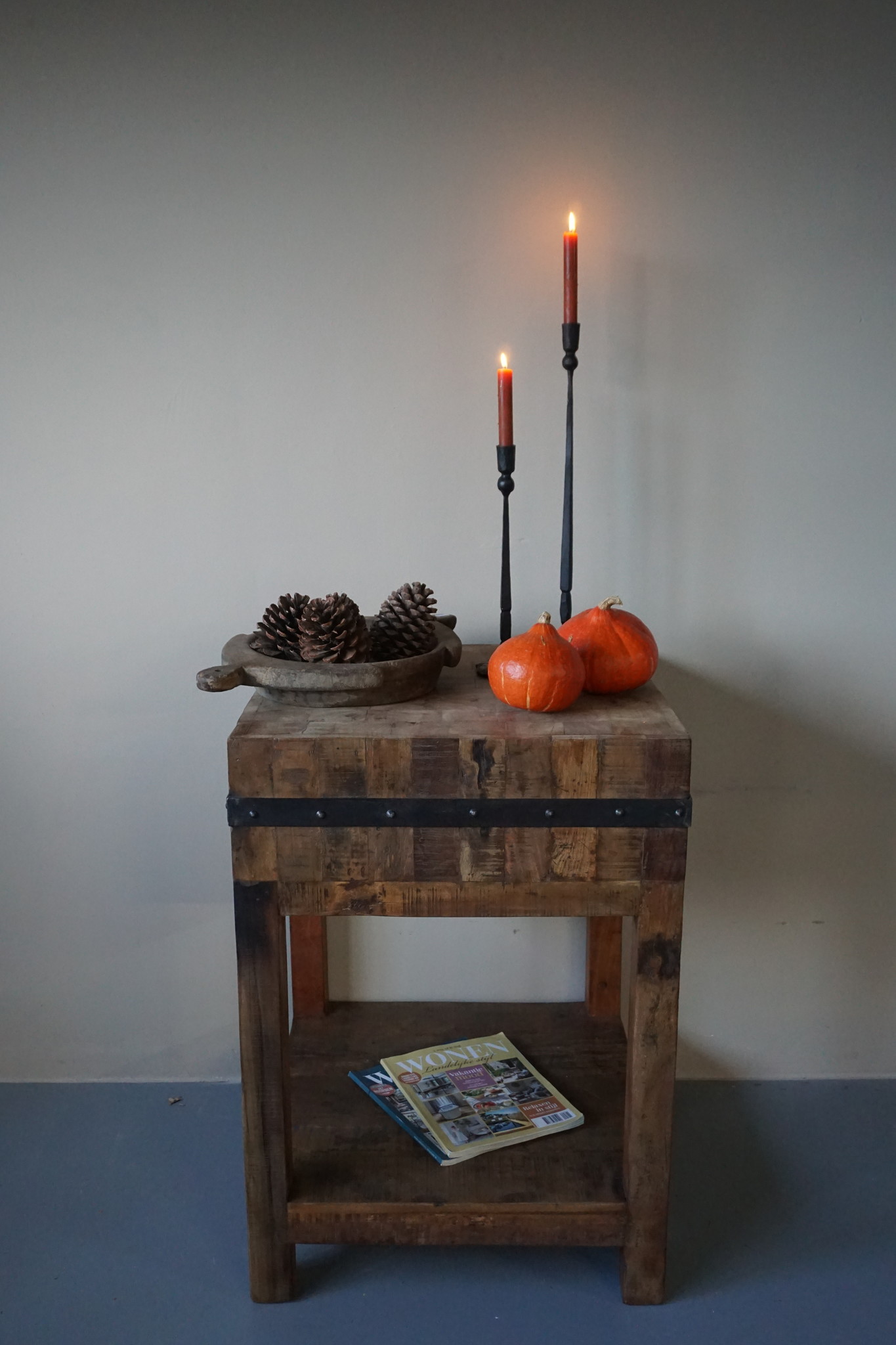 Rene Houtman Hakblok Werktafel Oud Teak H86 x B60 Cm