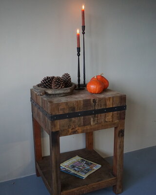 Rene Houtman Hakblok Werktafel Oud Teak H86 x B60 Cm