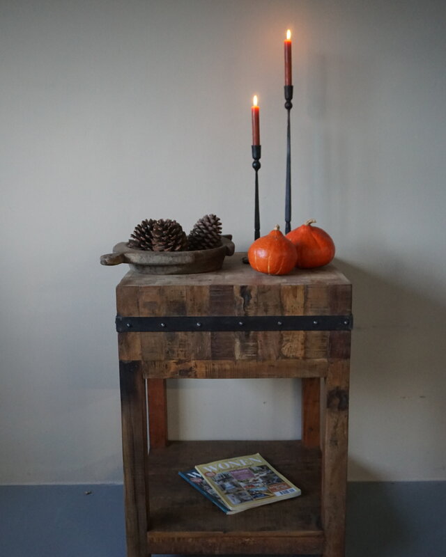 Rene Houtman Hakblok Werktafel Oud Teak H86 x B60 Cm
