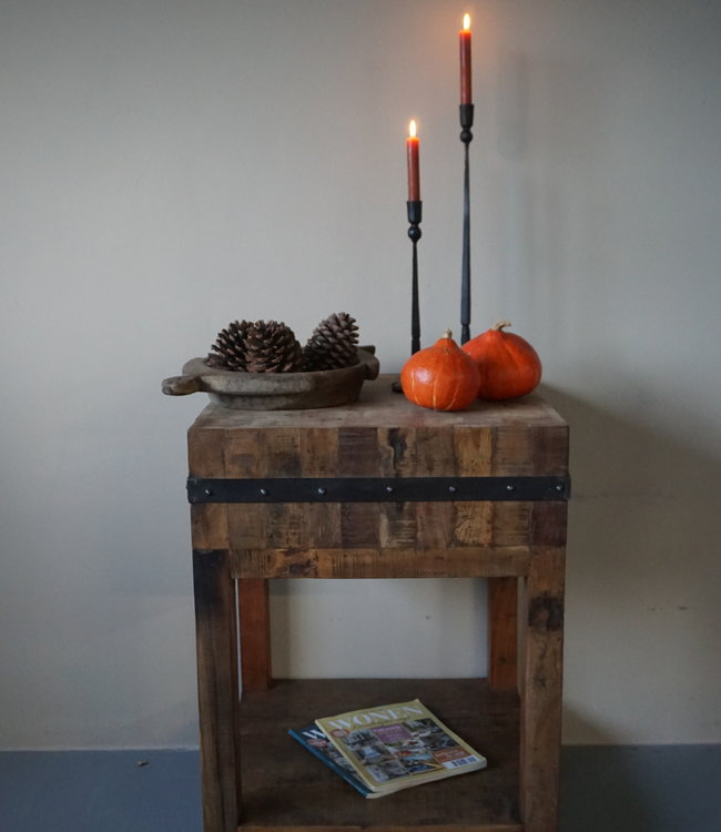 Rene Houtman Hakblok Werktafel Oud Teak H86 x B60 Cm