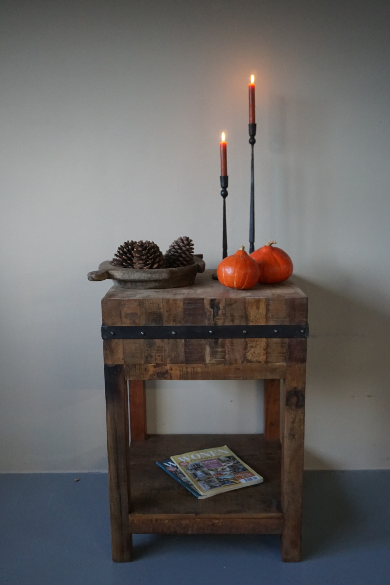 Rene Houtman Hakblok Werktafel Oud Teak H86 x B60 Cm