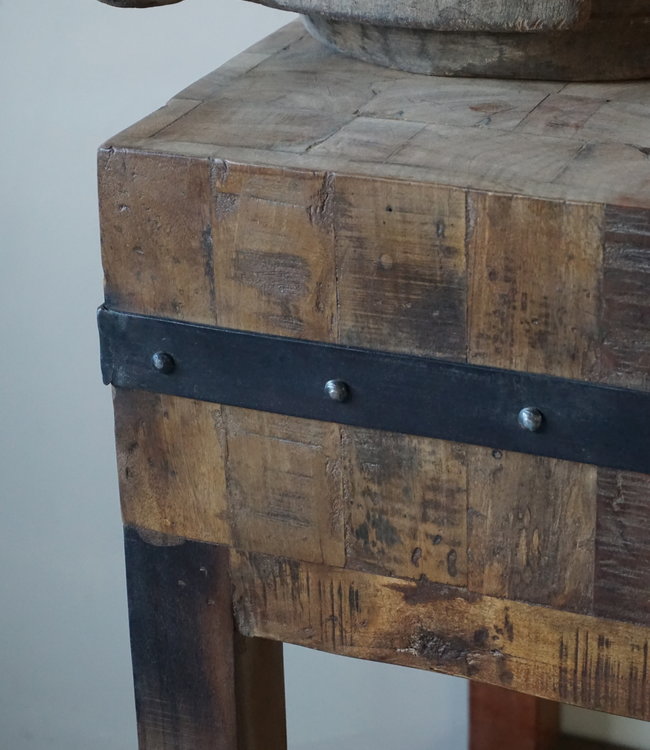 Rene Houtman Hakblok Werktafel Oud Teak H86 x B60 Cm