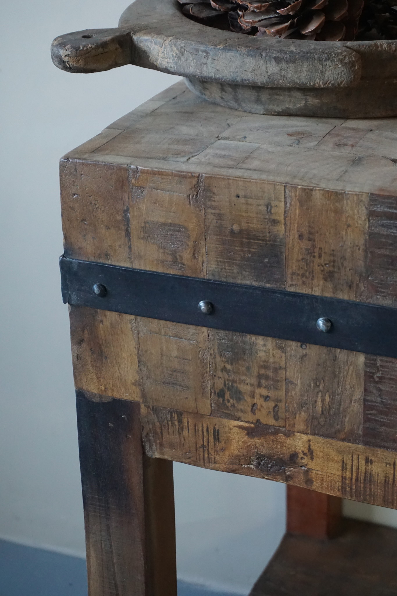 Rene Houtman Hakblok Werktafel Oud Teak H86 x B60 Cm