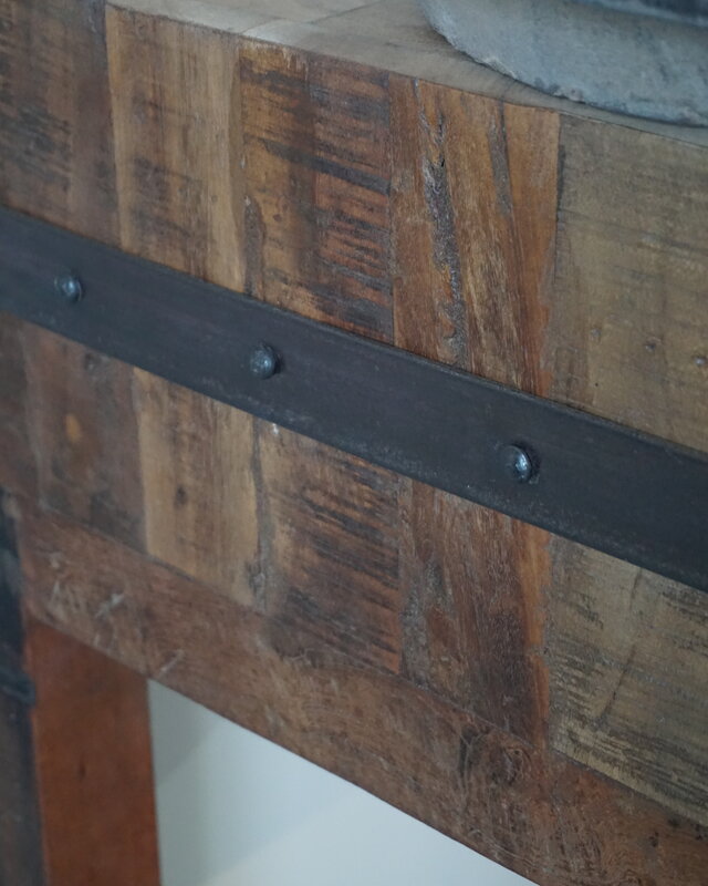Rene Houtman Hakblok Werktafel Oud Teak H86 x B60 Cm