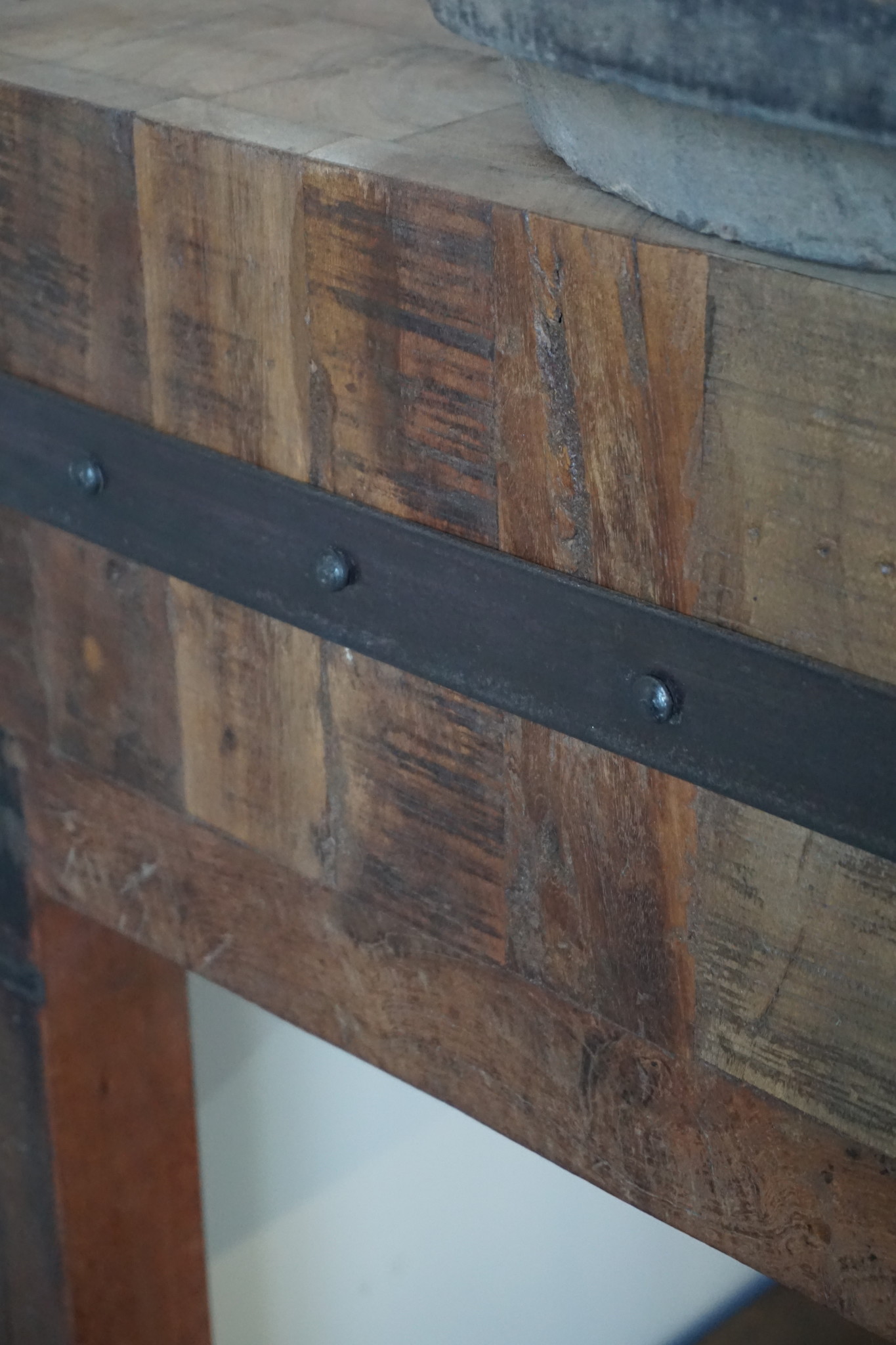 Rene Houtman Hakblok Werktafel Oud Teak H86 x B60 Cm