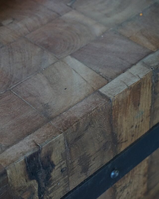 Rene Houtman Hakblok Werktafel Oud Teak H86 x B60 Cm
