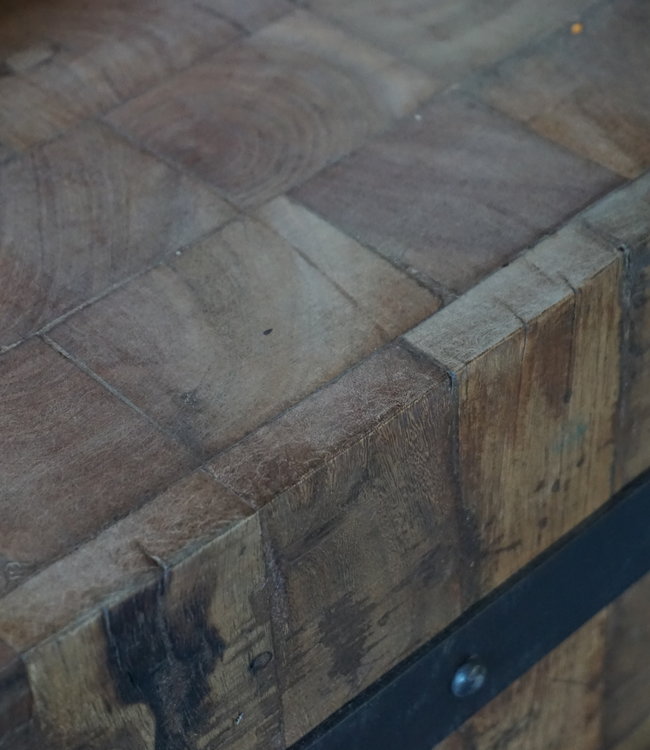 Rene Houtman Hakblok Werktafel Oud Teak H86 x B60 Cm