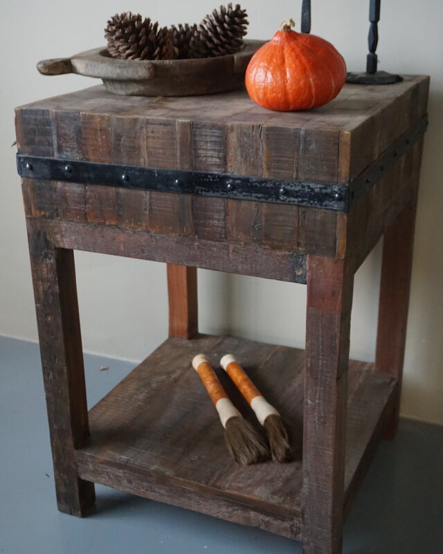 Rene Houtman Hakblok Tafeltje Oud Teak H85 x B60 Cm