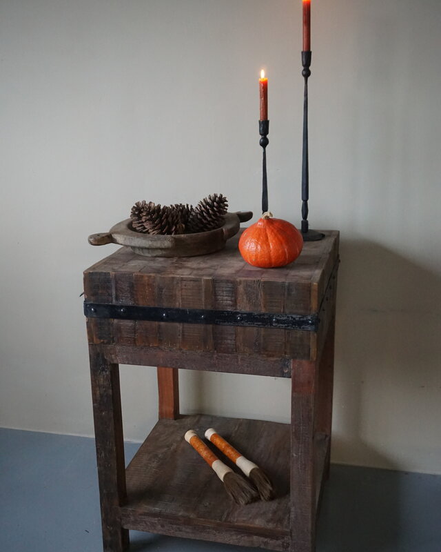 Rene Houtman Hakblok Tafeltje Oud Teak H85 x B60 Cm