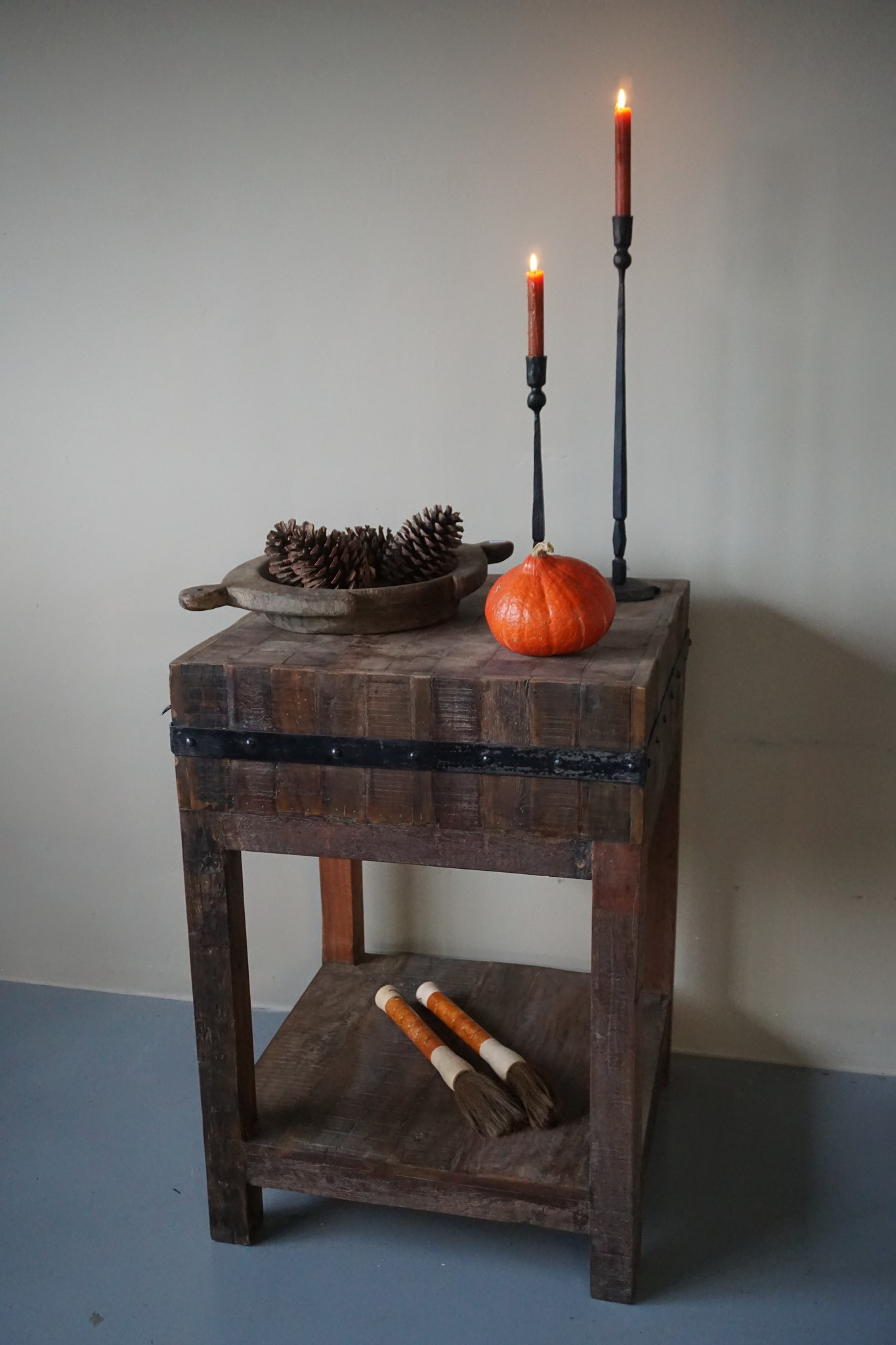 Rene Houtman Hakblok Tafeltje Oud Teak H85 x B60 Cm
