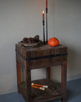 Rene Houtman Hakblok Tafeltje Oud Teak H85 x B60 Cm