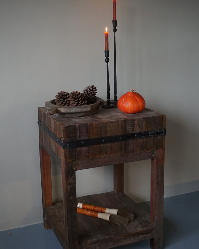Rene Houtman Hakblok Tafeltje Oud Teak H85 x B60 Cm