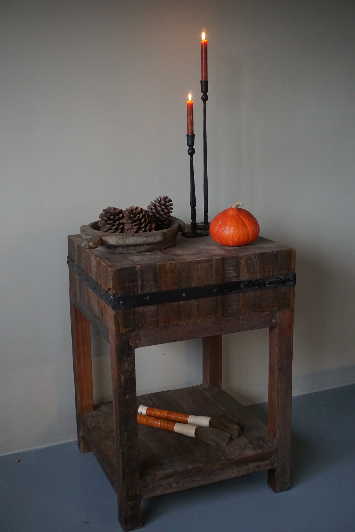 Rene Houtman Hakblok Tafeltje Oud Teak H85 x B60 Cm