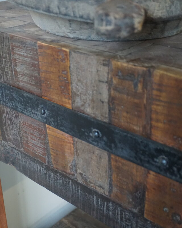Rene Houtman Hakblok Tafeltje Oud Teak H85 x B60 Cm
