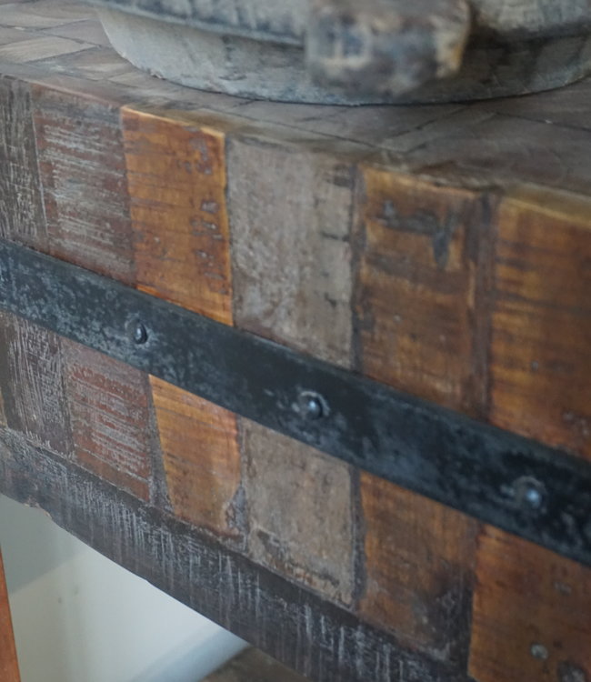 Rene Houtman Hakblok Tafeltje Oud Teak H85 x B60 Cm