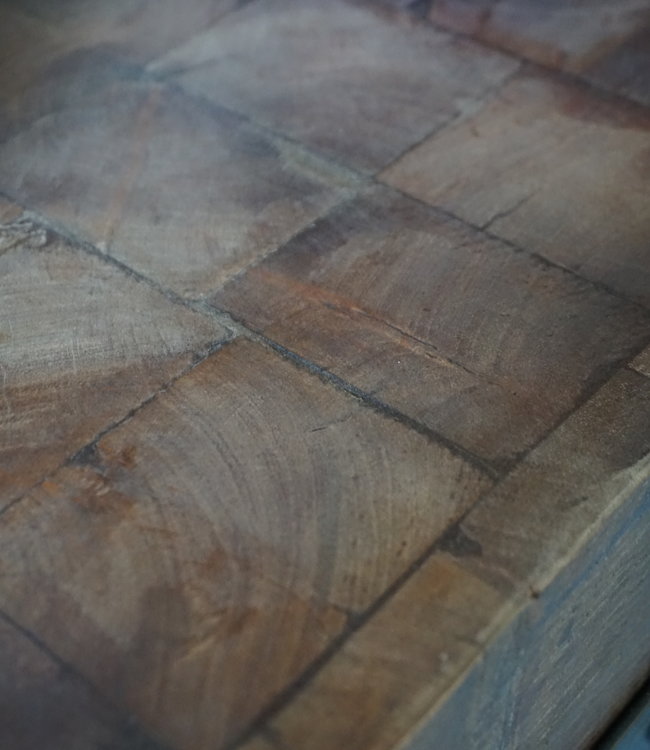 Rene Houtman Hakblok Tafeltje Oud Teak H85 x B60 Cm
