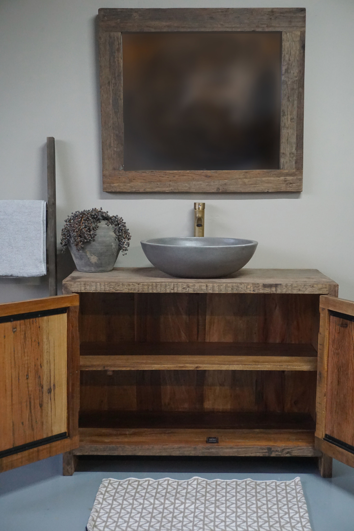 Rene Houtman Badkamermeubel Oud Hout Unique L110xD50xH80 cm