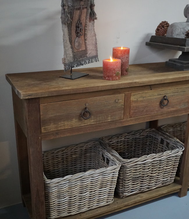 Rene Houtman Dressoir Oud Hout L220 x D45 x H90 cm 4 lade