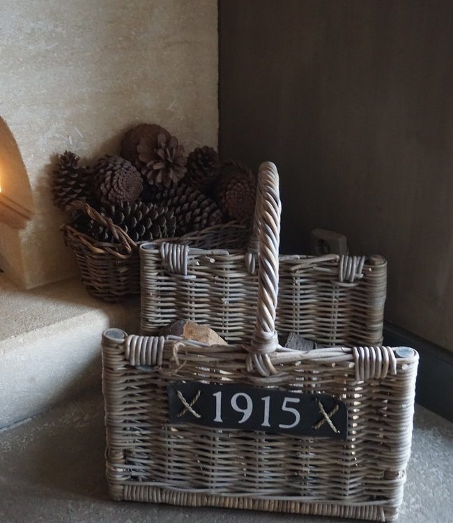 Rene Houtman Haardmand Antiek Grey L45 x B35 x H30 cm