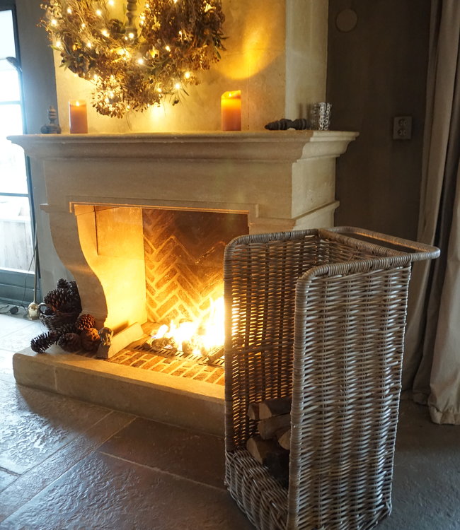 Rene Houtman Haardmand Met Hendel En Wielen 90x45x35 cm