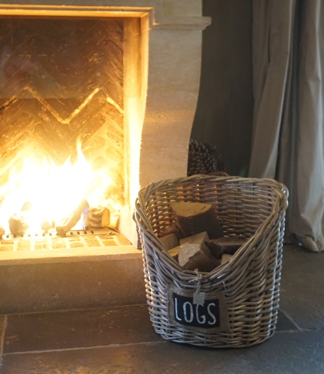 Rene Houtman Haardmand Gevlochten Rotan H42 x D42 cm