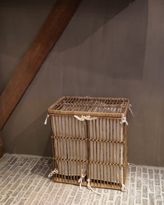 Rene Houtman Wasmand Dubbel Rotan Linnen Zakken B58 cm