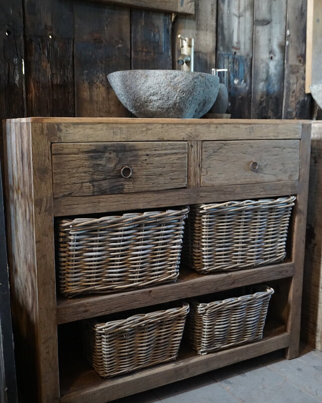 Rene Houtman Lademand Rotan Grey L34 x B24 x H20 Cm
