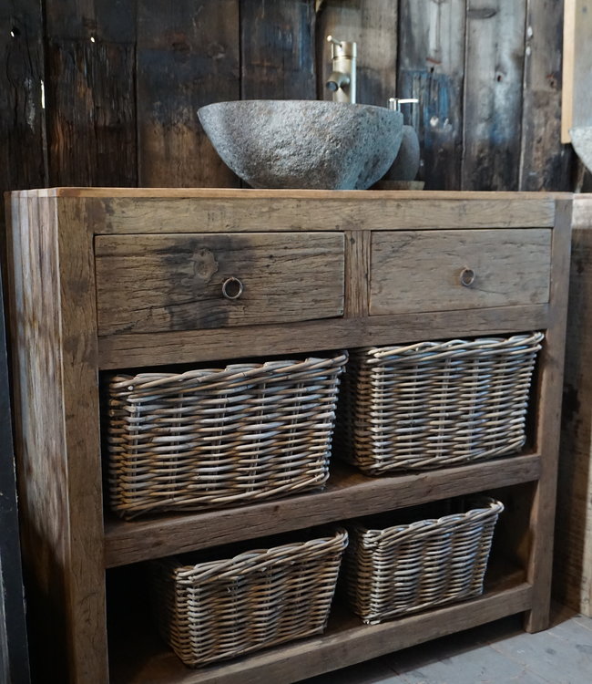 Rene Houtman Lademand Rotan Grey L44 x B33 x H25 Cm