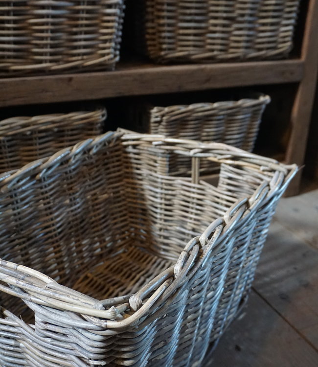 Rene Houtman Lademand Rotan Grey L50 x B40 x H30 Cm