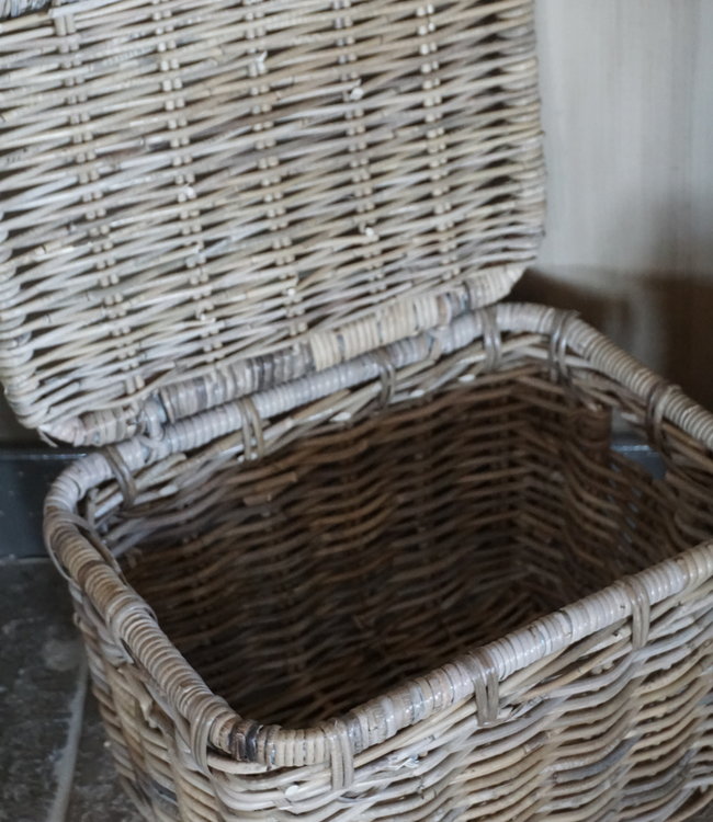Rene Houtman Set rieten opbermanden Rotan Grijs 3-Delig