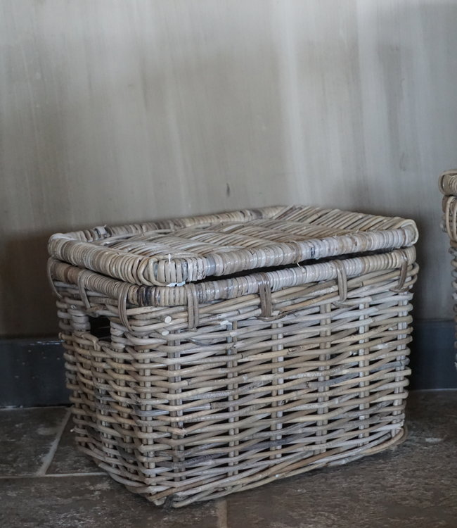 Rene Houtman Set rieten opbermanden Rotan Grijs 3-Delig