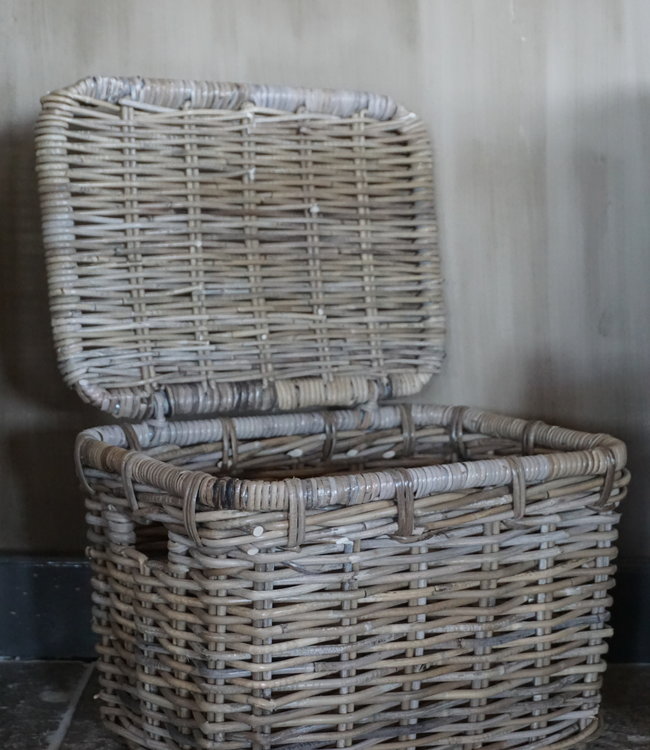 Rene Houtman Set rieten opbermanden Rotan Grijs 3-Delig