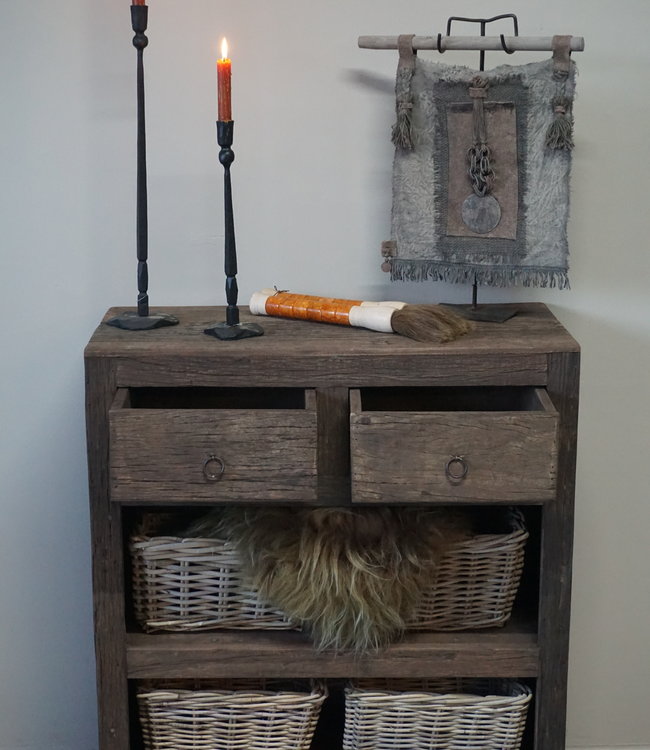Rene Houtman Sidetable 2 Lades Lia B80xD38xH90 Old Teak