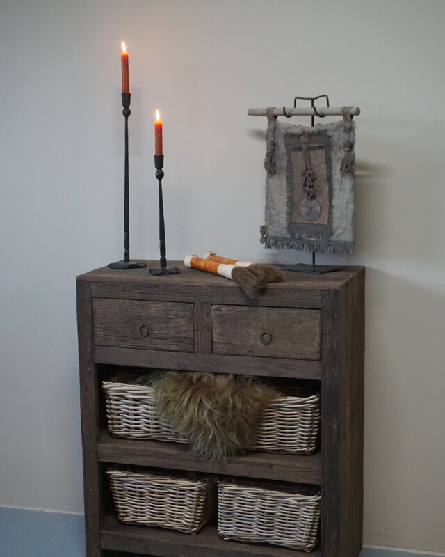 Rene Houtman Sidetable 2 Lades Lia B80xD38xH90 Old Teak