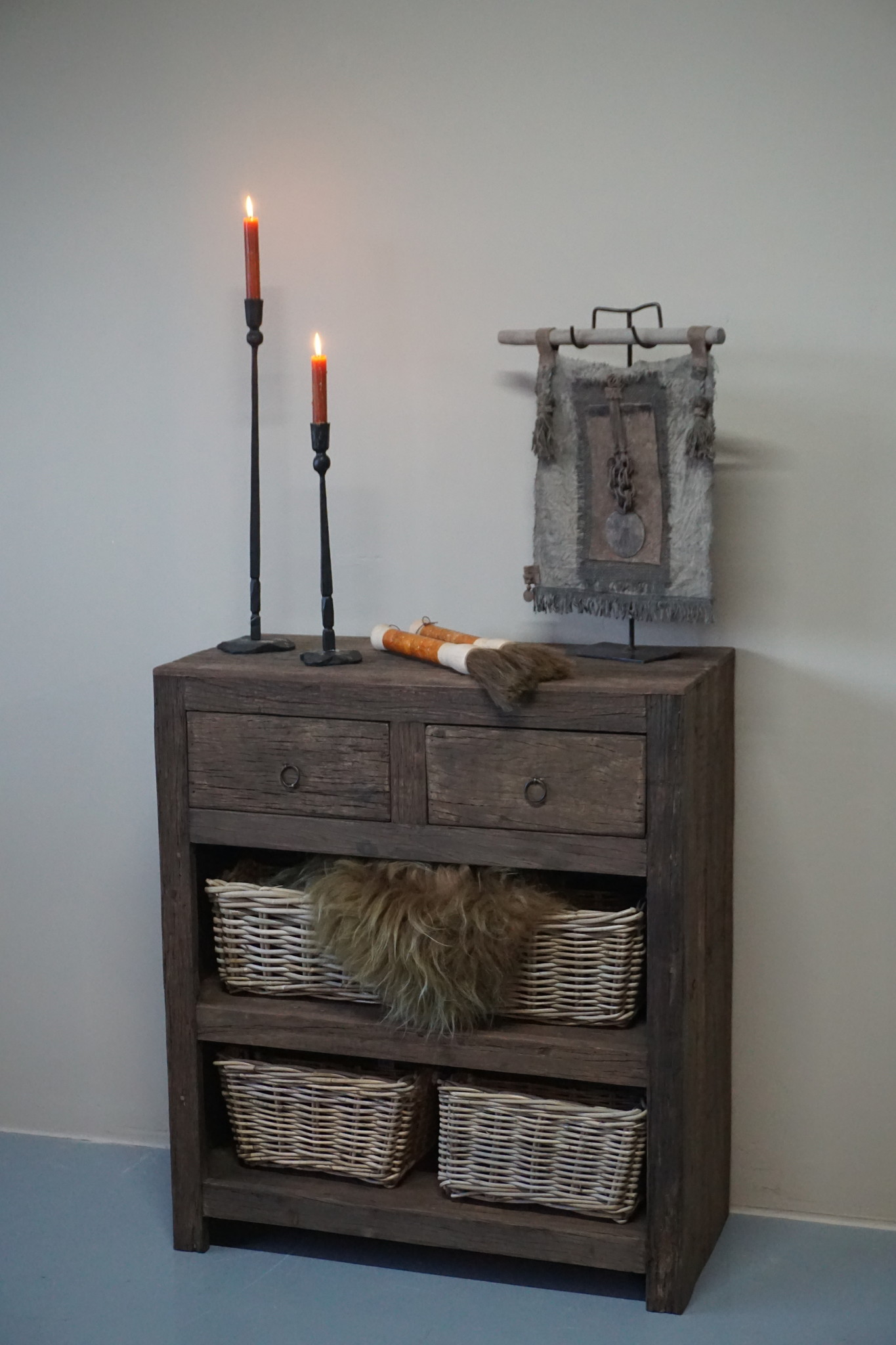 Rene Houtman Sidetable 2 Lades Lia B80xD38xH90 Old Teak