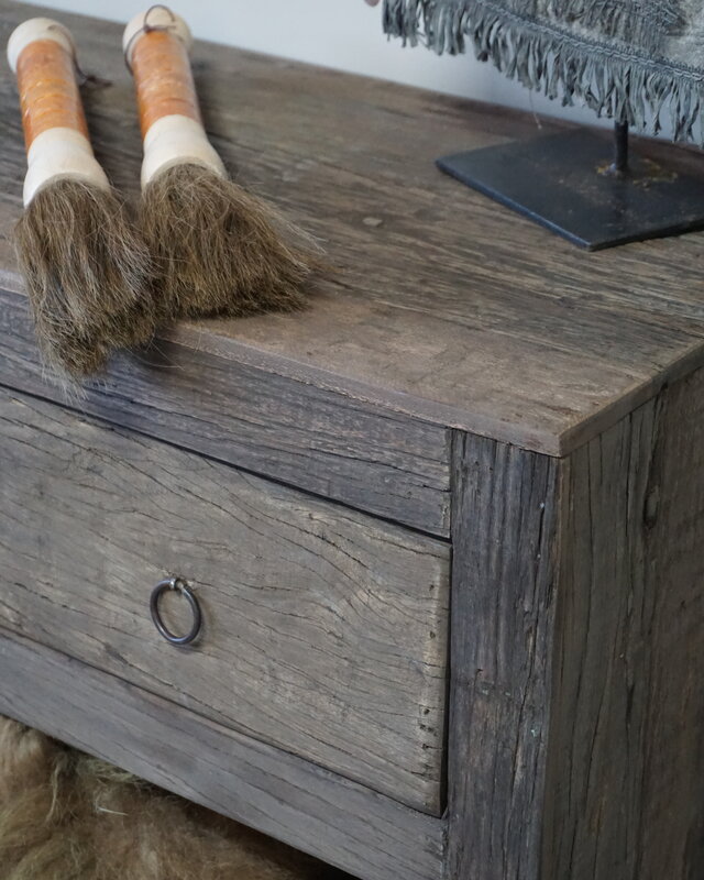 Rene Houtman Sidetable 2 Lades Lia B80xD38xH90 Old Teak