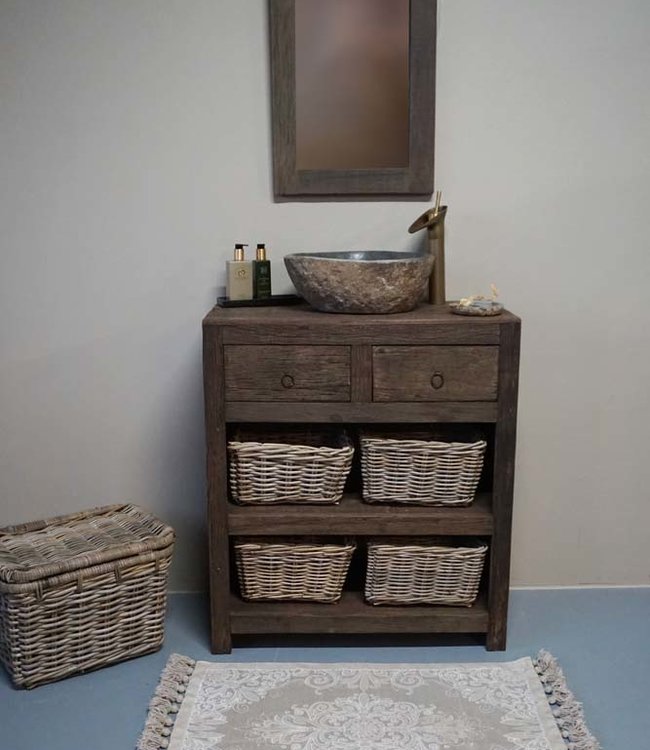 Rene Houtman Landelijk Badkamermeubel Oud Hout 80 cm