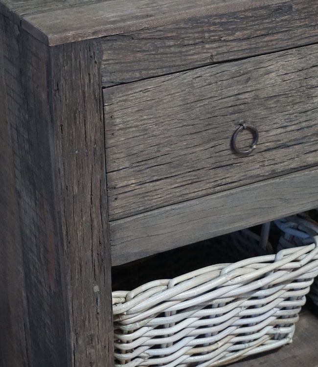 Rene Houtman Landelijk Badkamermeubel Oud Hout 80 cm