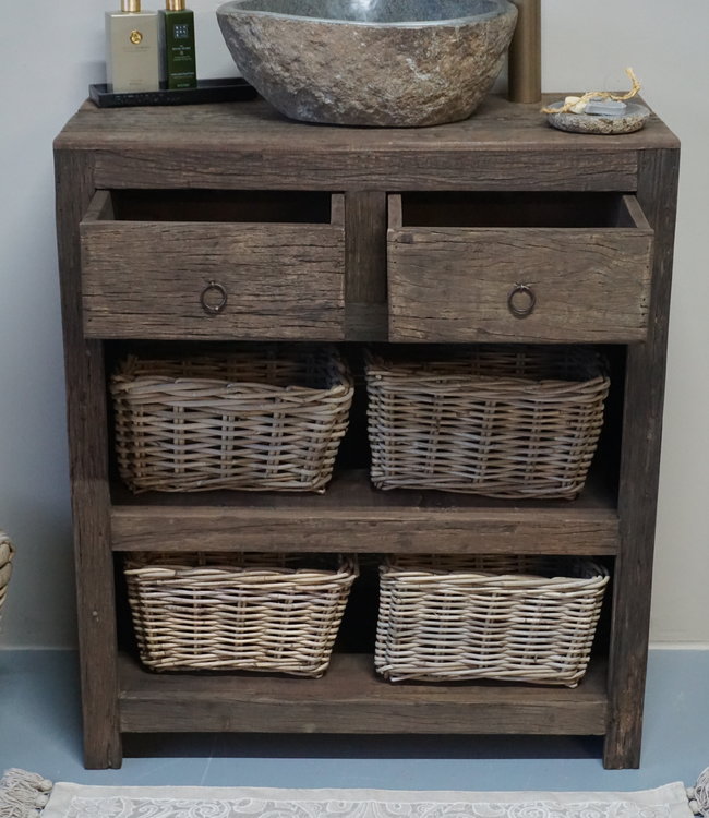 Rene Houtman Landelijk Badkamermeubel Oud Hout 80 cm