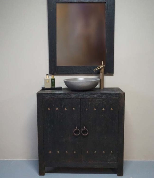 Rene Houtman Wastafelmeubel Hendrik 90x90 cm Zwart Hout