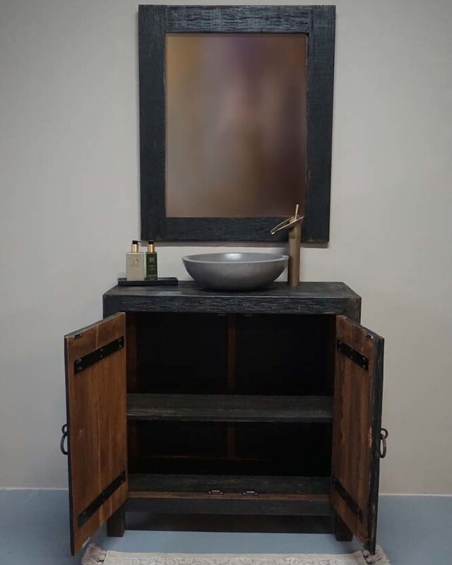 Rene Houtman Wastafelmeubel Hendrik 90x90 cm Zwart Hout
