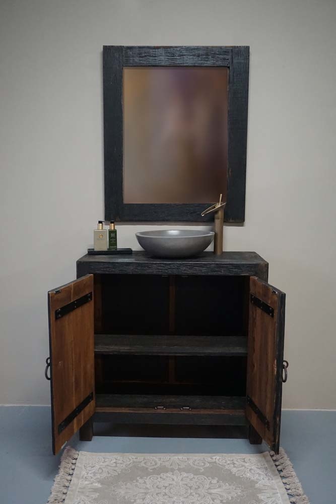 Rene Houtman Wastafelmeubel Hendrik 90x90 cm Zwart Hout
