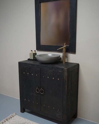 Rene Houtman Wastafelmeubel Hendrik 90x90 cm Zwart Hout